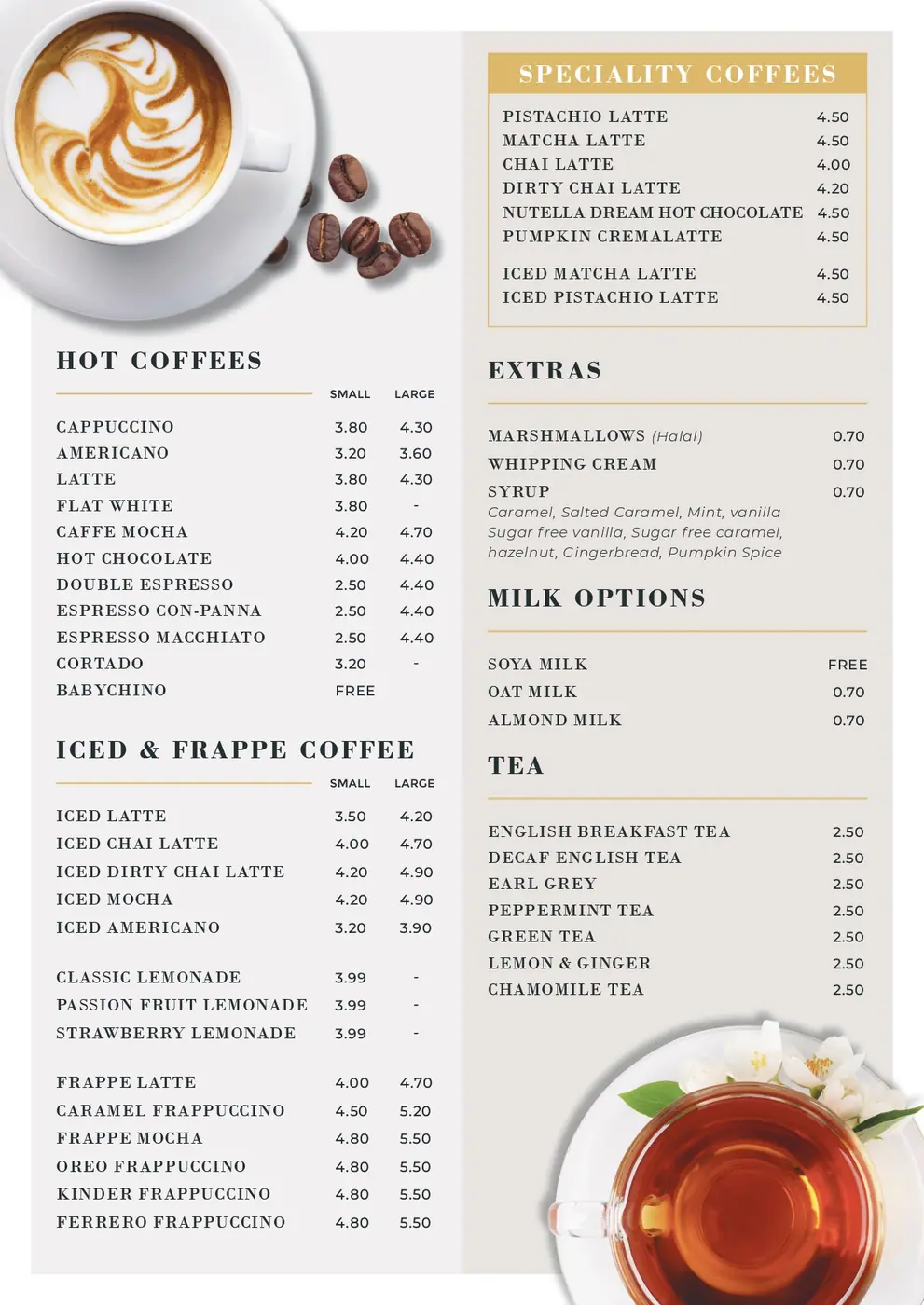 Dessert menu page 2