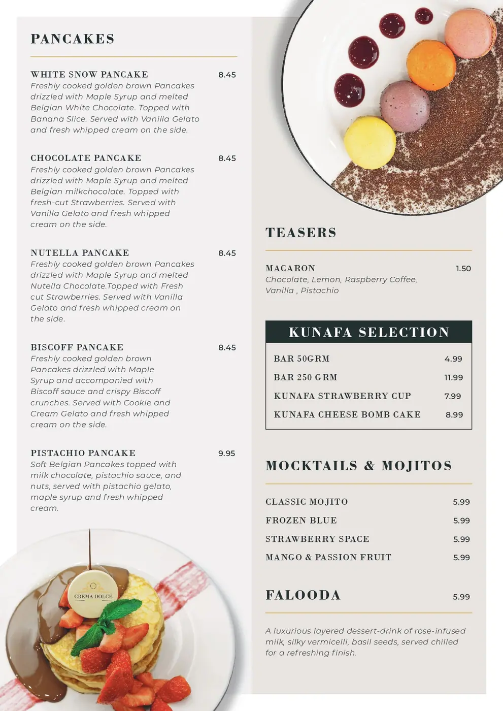Dessert menu page 3