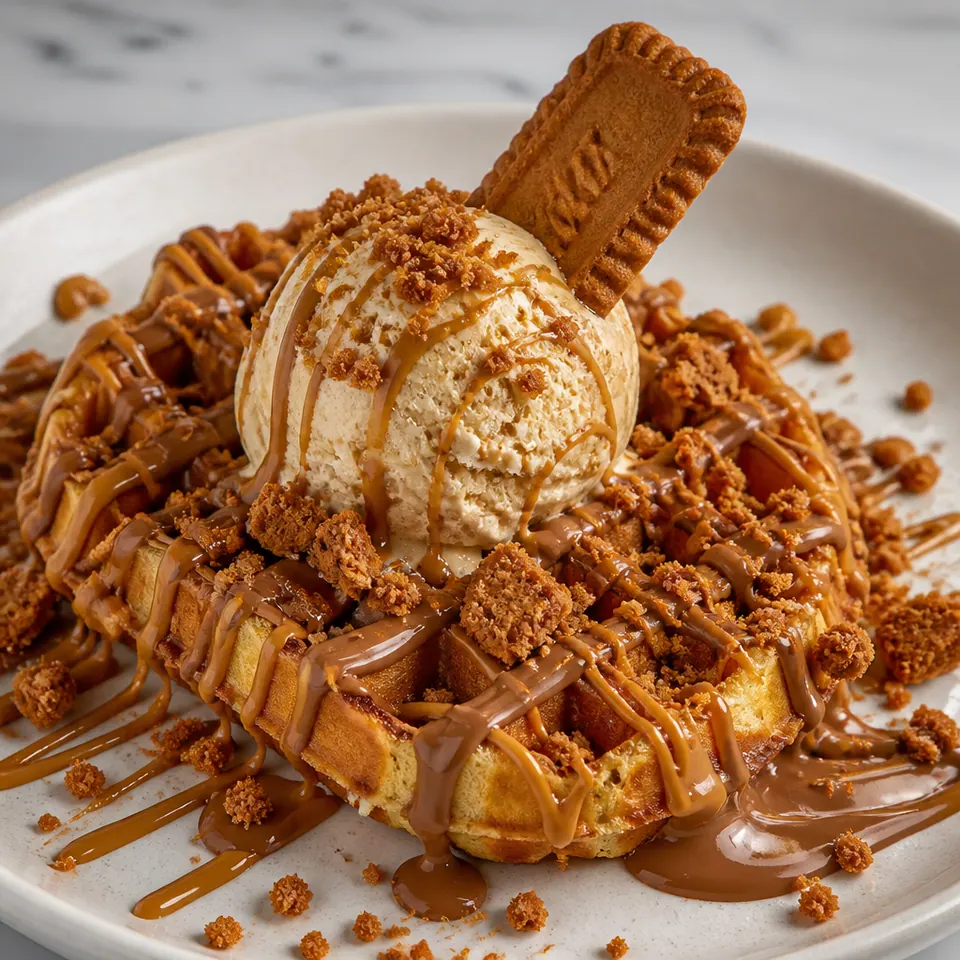 The Biscoff Crunch, Waffles in Cheadle at Crema Dolce
