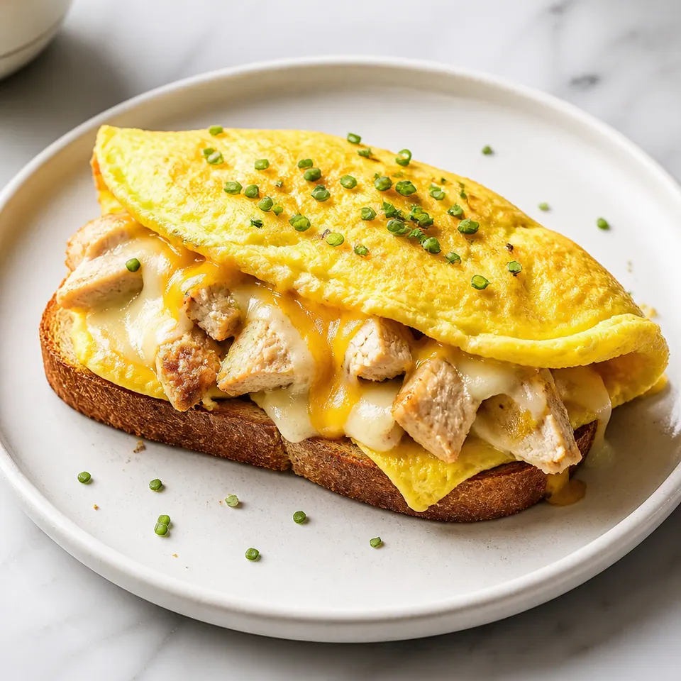 Cheesy chicken Omelette, Brunch in Denton at Crema Dolce
