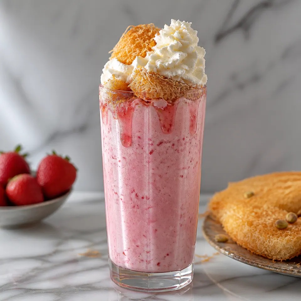Kunafa Strawberry Shake, Shakes in Cheadle at Crema Dolce